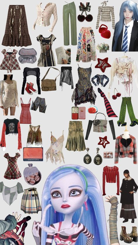 Ghoulia Yelps Style Guide #monsterhigh #monsterhighghoulia #ghouliayelps #stylemoodboard Ghoulia Yelps Outfit, Ghoulia Outfit, Monster High Ghoulia, Ghoulia Yelps, High Fashion Outfits, Art Clothes, Style Guide, Monster High, Style Guides