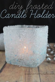 DIY Candle Holder Frosted Candle Holders, Quirky Diy, Frosted Candles, Old Time Pottery, Easy Holidays Crafts, Inexpensive Crafts, Candle Ideas, Diy Candle Holders, Diy Candle