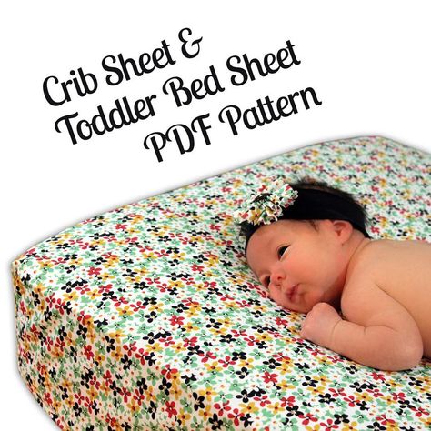 crib or toddler sheet pattern Crib Sheet Pattern, Toddler Bed Sheets, Free Printable Sewing Patterns, Baby Crib Sets, Toddler Sheets, Easy Baby Blanket, Crib Toddler Bed, Printable Sewing Patterns, Beginner Sewing Projects Easy