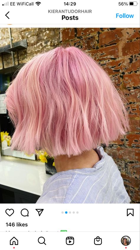 Coloured Bob Hair, Light Pink Bob Hair, Pastel Pink Bob Hair, Short Colourful Hair, Light Pink Hair Short, Pink Toned Hair, Cool Toned Pink Hair, Light Pink Short Hair, Pastel Bob Hair