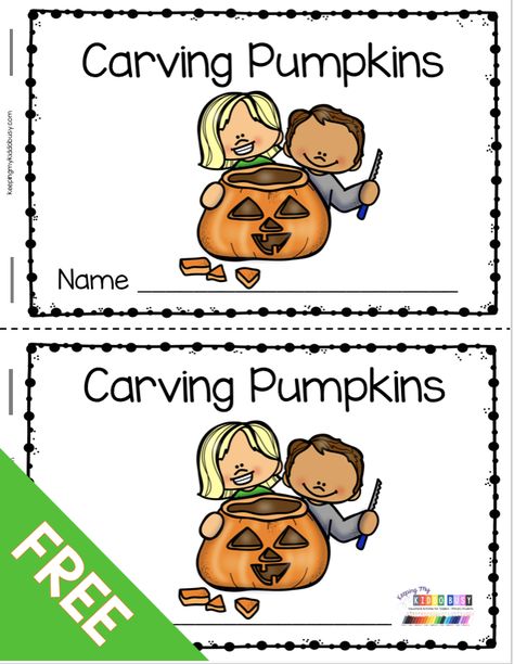 FREE Carving Pumpkins Emergent Reader - Mini book print and read - small reading groups for - easy no prep plans for small guided reading groups - Halloween and Pumpkin Reading Activities for pre-k kindergarten and first grade #kindergartenreading #firstgradereading #prek Pumpkin Ela Activities, Halloween Reading Activities 1st Grade, Pumpkin Emergent Reader Free, Halloween Emergent Reader Free, Small Group Reading Activities 1st Grade, First Grade Halloween Activities, Pumpkin Reading Activities, Halloween First Grade, Pumpkin Emergent Reader