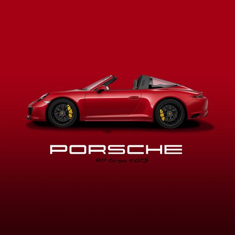 Red Porsche, Porsche Targa, Porsche Gts, Matte Black Cars, Car Wheels Diy, Wheel Craft, Wheel Decor, Wheel Art, Car Wheels Rims