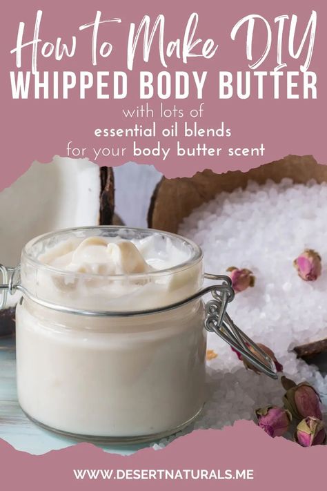 Got soft, moisturized skin with this all natural DIY Whipped Body Butter Recipe with essential oils blends like Lavender and Vanilla, frankincense, Creamsicle, and even a hormone calming blend.. Learn how to make your own nourishing whipped body butter with essential oil. Free from toxins, synthetic ingredients and preservatives. Customize your whipped body butter with any essential oil blend of your choice. This DIY recipe is perfect for dry skin. doTERRA Young Living Diy Whipped Body Butter Recipe, Body Butter Recipe Whipped, Homemade Whipped Body Butter, Diy Whipped Body Butter, Whipped Body Butter Recipe, Diy Body Butter Recipes, Body Butter Recipe, Homemade Body Butter, Essential Oil Combinations