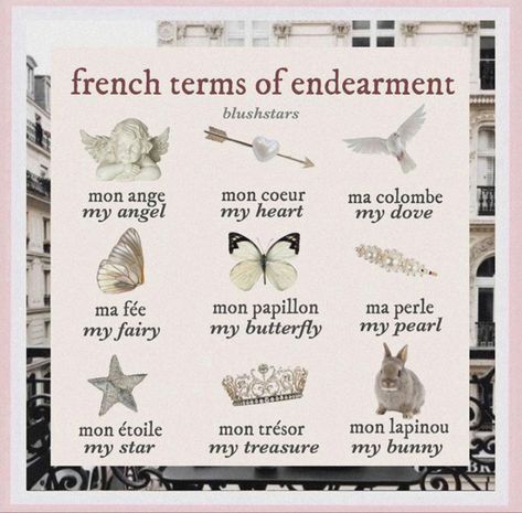 Love Letter In French, French Endearment, How To Write Love Letters, How To Write A Love Letter, French Words Aesthetic, French Love Phrases, Pretty French Words, Cute French Words, French Terms