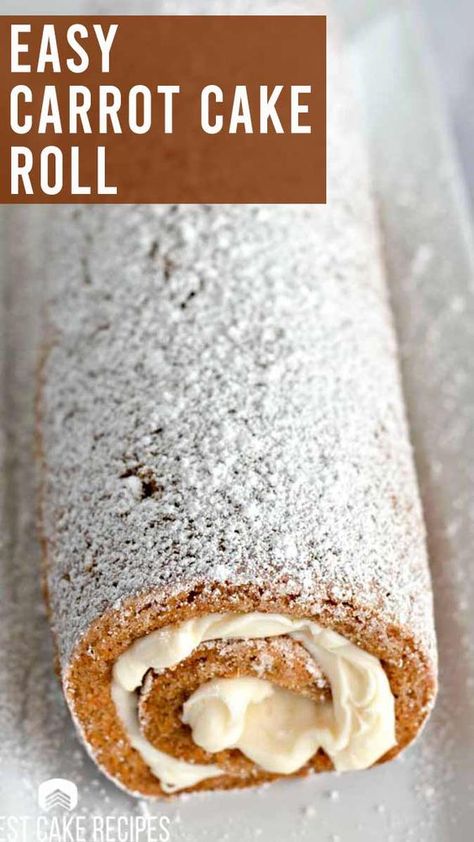 Carrot Cake Roll Recipe, Carrot Cake Roll, Spiced Carrot Cake, Carrot Spice Cake, Spiced Carrots, Easy Carrot Cake, Roll Cakes, Cake Roll Recipes, Best Carrot Cake