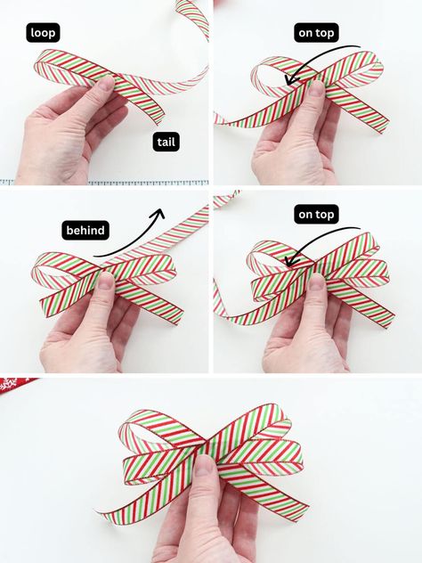 If you're looking for how to make a bow with ribbon, these 12 DIY tutorials are perfect for you! Follow the step by step in the post or video and get the bow making guidebook! These bows are perfect for gifts, wreath bows, a Christmas tree top, garlands, and more! Christmas Gift Bows Diy, Loopy Bow Tutorial, Make A Bow With Ribbon, Easy Ribbon Crafts, Christmas Ribbon Bows, Diy Gift Wrapping Tutorial, How To Make A Ribbon Bow, Bow With Ribbon, Diy Gift Bow