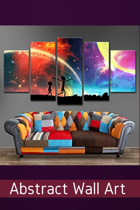 stunning bright colors make rainbow wall decor a great choice when it comes to elevate a drab wall space. In fact you can add extremely vivid pops of bright color all within one piece of trendy rainbow wall art. #rainbow #colors #colorful #homedecor #abstract Pretty Furniture, Rainbow Wall Decor, Rainbow Wall Art, Bathroom Decor Apartment, Art Rainbow, European Home Decor, Interior Design Themes, Unique Wall Clocks, Interior Wall Design