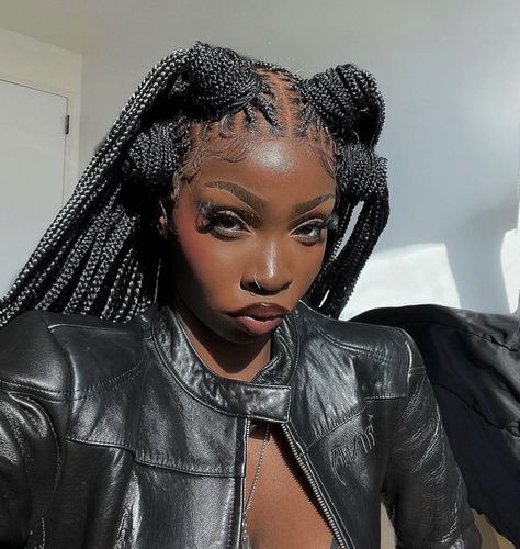 Creative Box Braids Hairstyles, Unique Hairstyles Black Women, Creative Hairstyles For Black Women, Hair Expo, Big Box Braids Hairstyles, Twists Locs, Long Face Hairstyles, Protective Hairstyles Braids, Braids For Black Women