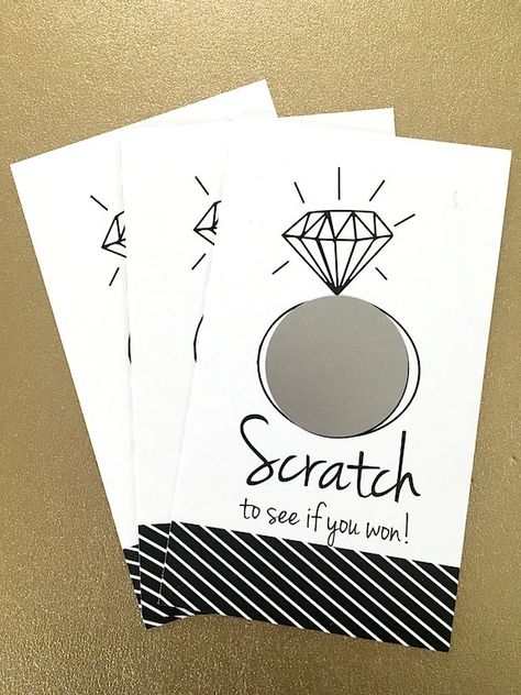 Kate Spade Bridal Shower, Kate Spade Bridal, Bridal Shower Planning, Scratch Off Cards, Wedding Shower Games, Bachelorette Party Games, Bridal Shower Game, Bridal Brunch, Wedding Games