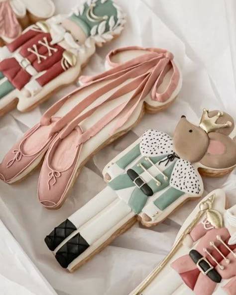 Pink Nutcracker Cookies, Nutcracker Theme Birthday Party, A Nutcracker Christmas, Nutcracker Ballet Birthday Cake, The Nutcracker Birthday Party, Nutcracker Cookies Royal Icing, Nutcracker Ballet Cookies, Pink Nutcracker Party, Kids Christmas Tea Party