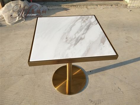 Modern Brass Gold Stainless Steel Square Marble Mirror Top Dining Cafe Room Table - Buy Marble Top Dining Table,Mirror Cafe Table,Brass Gold Table Product on Alibaba.com Marble Top Restaurant Table, Marble Cafe Table, Marble Table Restaurant, Marble Restaurant Table, Irish Cafe, Square Marble Table, Tables Restaurant, Restaurant Table Design, Mirror Dining Table