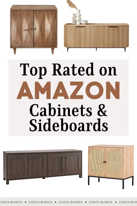 The best amazon home finds if you need a living room table, sideboard table, Tv stand, cabinet, or other living room accents! Amazon home decor that is perfect for living room furniture or dining room decor and make for a great home accent on a budget. Sideboard Buffet Amazon, Amazon Sideboard, Amazon Living Room, Table Tv Stand, Neutral Interior Design, Living Room Storage Cabinet, Amazon Home Finds, Console Table Styling, Tv Stand Cabinet