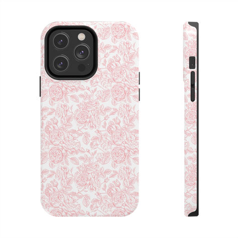 Chic Cottagecore, Dream Bags, French Toile, Floral Iphone Case, Pretty Iphone Cases, Floral Phone Case, Pink Floral Pattern, Phone Stuff, Floral Iphone