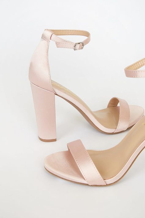 Pink Bridesmaid Shoes, Shoes For Wedding Guest, Pink Shoes Heels, Light Pink Shoes, Gold Ankle Strap Heels, Bridesmaids Heels, Blush Heels, Pink Quince, Bridesmaids Shoes