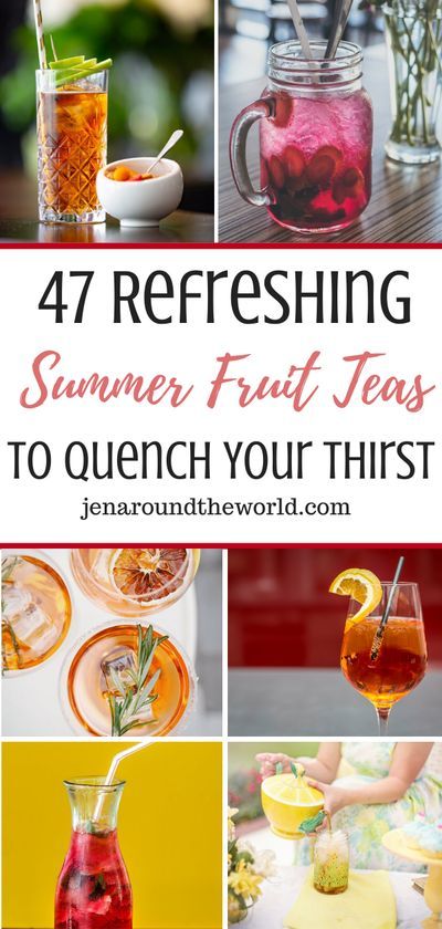 Need a refreshing tea drink for the summer? Check out this list of over 47 different fruit tea recipes Tea Based Drinks, Summer Tea Drinks, Summer Teas, Cold Tea Recipes, Flavored Tea Recipes, Sun Tea Recipes, Summer Tea Recipes, Fruit Tea Recipes, Flavored Iced Tea Recipes