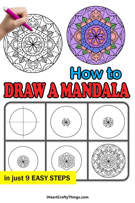 Mandalas For Kids, Simple Mandala Design, Draw Mandala, Mandala Sketch, Easy Mandala Drawing, Mandela Art, Kids Animals, Simple Mandala, Mandala Design Pattern