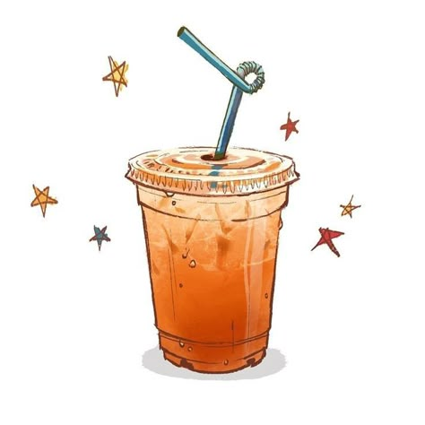 Drawing Love Ideas, Celine Kim, Sony Animation, Drawing Love, Food Sketch, Food Artwork, Food Illustration Art, Thai Tea, Love Ideas