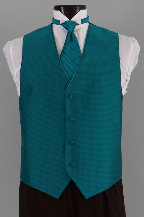 Dunhill Tuxedos Jean Yves Sterling Teal Vest 6041 Teal Groomsmen, Patagonia Vest Outfit, Teal Vest, Groomsmen Vest, Teal Blue Weddings, Gay Wedding Invitations, Groom Party, Grooms Men, Groom Suits