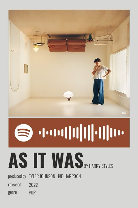 Album Covers With Spotify Code, Spotify Scan Codes Taylor Swift, Spotify Poster Design, Spotify Scan Codes, Spotify Poster, Bedroom Inspiration Cozy, Spotify Codes, Harry Styles Songs, Minimalist Music