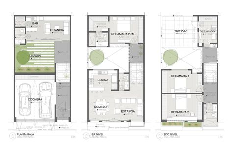 Narrow Courtyard House Plans, 3d House Design, Narrow House Plans, Courtyard House Plans, Townhouse Designs, Building House Plans Designs, Building Plans House, 3d House, Duplex House Plans