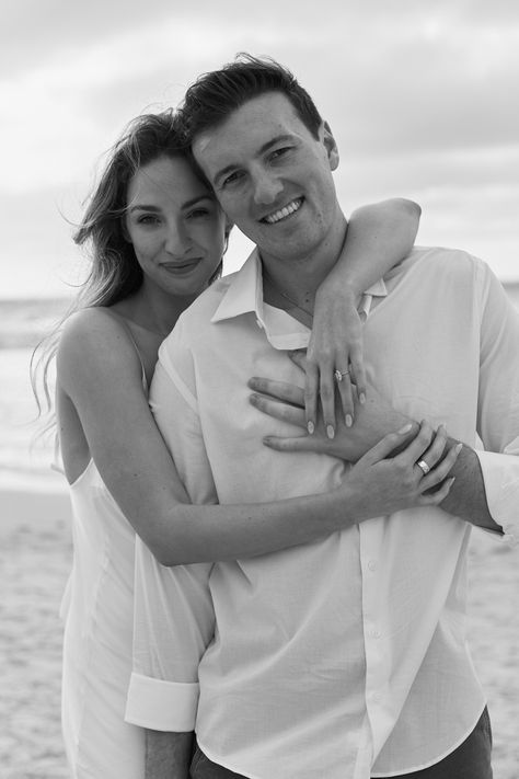 engagement session, beach, engaged, bride, bridal inspiration, carmel, northern california, coastal, romantic engagement shoot, couple, love, black and white, wedding photographer, wedding photography, editorial, white dress, engagement dress, meshki, elegant engagement photos, engagement ring Wedding Outdoor Photoshoot, Prewedding Bali, Beach Engagement Ideas, Wedding Pictures Beach, Pre Wedding Praia, Engagement Photo Shoot Beach, Pre Wedding Photoshoot Beach, Engagement Pictures Beach, Photo Shoot Beach