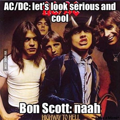 Rock Band Humor, Rock Music Funny, Band Puns, Musician Jokes, Ac/dc, Song Memes, Musician Humor, Bon Scott, Music Jokes