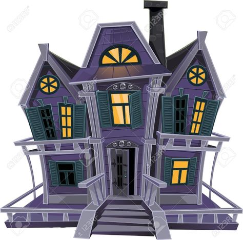 Haunted House Clipart, Best Haunted Houses, Creepy Houses, House Cartoon, Magic House, House Clipart, Halloween Village, Witch Magic, Witch House