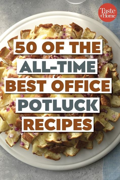 50 of the All-Time Best Office Potluck Recipes Office Potluck Recipes, Crockpot Potluck, Best Potluck Dishes, Pot Luck Ideas, Potluck Meals, Pot Luck Recipes, Church Potluck Recipes, Office Potluck, Easy Potluck Recipes