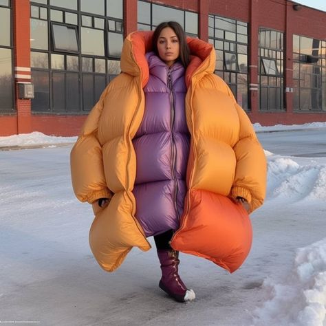 Snow Outfits, Ugly Fashion, Puffer Jacket Style, Down Suit, Puffer Coats, Snow Outfit, Puffer Jacket Women, Big Clothes, Puffy Jacket