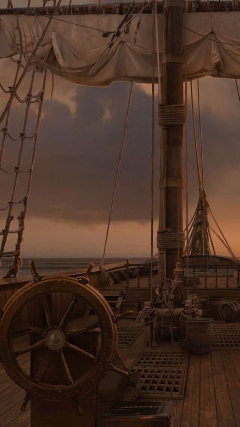 Merchant Ship Aesthetic, The Never King Nikki St Crowe Aesthetic, Pirates Of The Caribbean Aesthetic, Pirate Wallpaper, Medieval Ship, Fantasy Ship, Pirate Of The Caribbean, Baylen Levine, Navi A Vela