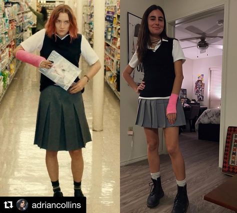 A24 on Instagram: “Dressing up as a character from a not-yet released A24 film is very baller. #LadyBird” Ladybird Outfits, Material Things, Cinnamon Girl, Halloween Inspo, Lady Bird, Dressing Up, Themed Outfits, A Character, Halloween Birthday