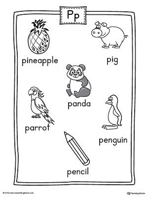 Letter P Word List with Illustrations Printable Poster Worksheet.Use the Letter P Word List with Illustrations Printable Poster to play letter sound activities or display on a classroom wall. Letter L Words, Letter P Worksheets, Sound Activities, Beginning Letter Sounds, Letter Sound Activities, School Age Activities, Learning Phonics, Three Letter Words, Alphabet Words