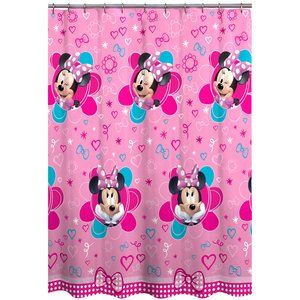 Disney Minnie Mouse Shower Curtain Minnie Mouse Curtains, Minnie Mouse Bathroom, Disney Shower Curtain, Minnie Mouse Bedroom, Disney Bedroom, Minnie Mouse Fabric, Disney Bathroom, Disney Mouse, Pink Minnie