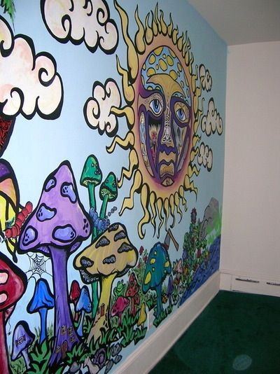 The child's nursery Trippy Room, Trippy Drawings, Hippy Room, Chill Room, Trippy Painting, Hippie Painting, Decoration Originale, Trippy Art, Hippie Art