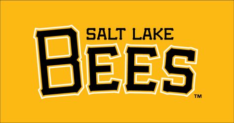 Salt Lake Bees Wordmark Logo (2015) - Baseball Teams Logo, Wordmark Logo, Baseball Teams, Word Mark Logo, Custom Tattoo Design, Sports Logos, Salt Lake City Utah, Custom Tattoo, Baseball Team