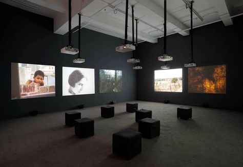 Amar Kanwar, The Lightning Testimonies, 2007 | Marian Goodman Instagram Graphic Design, Sound Room, Museum Exhibition Design, Interior Design Layout, Interactive Exhibition, Digital Art Gallery, Architecture Model Making, New Media Art, Film Design