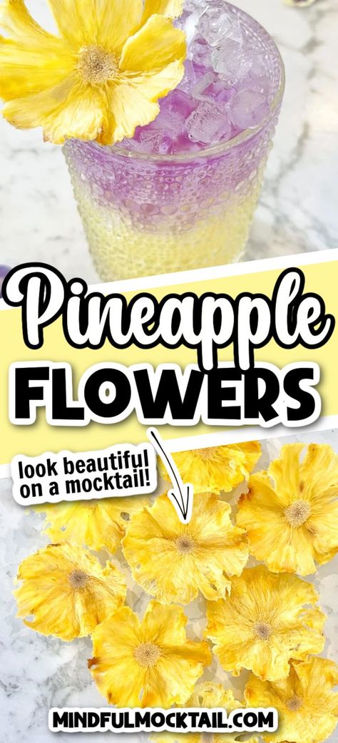 Dried Pineapple Flowers, Edible Cocktails, Food Garnish, Fruit Garnish, Pineapple Flowers, Pineapple Cocktail, Drink Garnishing, Pretty Cocktails, Dried Pineapple