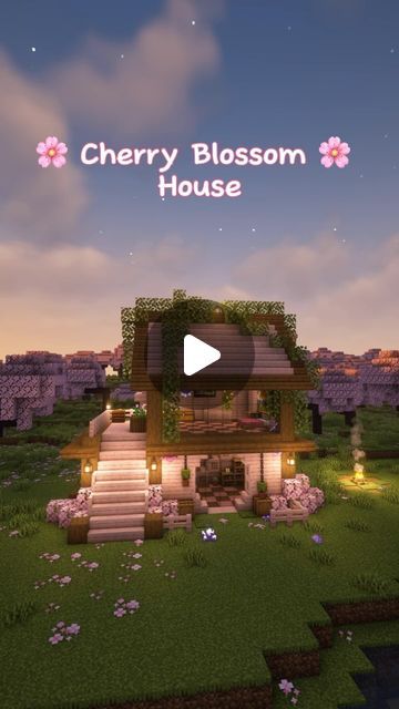 Minecraft Houses Circle, Cute Minecraft House Layout, Mincraft Idea Houses Cherry Blossom Easy, Minecfrat Houses Easy, Good Minecraft Houses, Easy To Build Minecraft Houses, Minecraft House Ideas Step By Step, Minecraft House Inspo Simple, Cute Cherry Wood Minecraft House