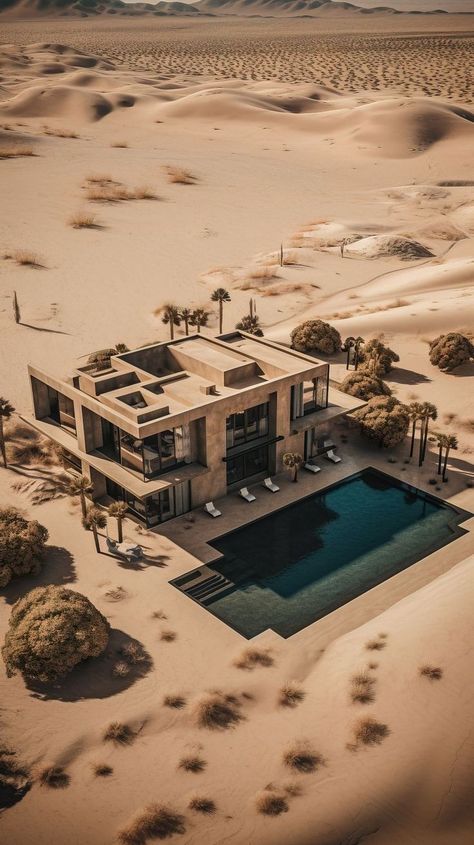 Mansion Plans, Desert Paradise, Dessert House, Luxury Hotel Design, Dunes House, Desert Resort, Instagram Creator, Sea Resort, Architecture Sketchbook