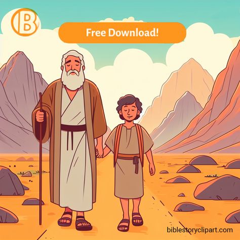 Abraham and Isaac Walking Together Abraham Illustration Bible, Abraham And Issac, Isaac Bible, Biblical Drawings, Abraham Bible, Abraham And Isaac, Bible Clipart, Abraham Isaac, Walking Together