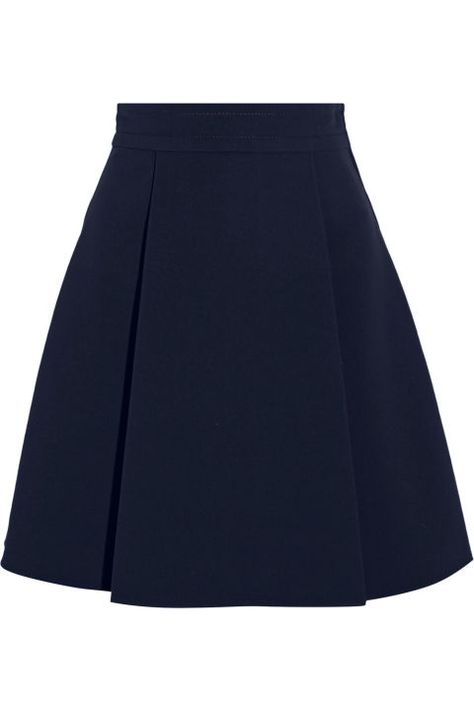 Miu Miu Crepe Mini Skirt, $1,045; net-a-porter.com Mulberry Shoulder Bag, Formal Pants Women, Slimmer Waist, Navy Mini Skirt, Fall Wardrobe Essentials, Maria Black, Black Ring, Designer Accessories, Fall Skirts