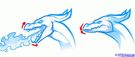 how-to-draw-a-fire-breathing-dragon-dragons-breathing-fire-step-1_1_000000113523_5.gif (1600×678) Wyvern Reference, Dragon Animation, Dragon Head Drawing, Draw A Dragon, Drawing Dragon, Dragon Anatomy, Breathing Fire, Fire Drawing, Fire Breathing Dragon