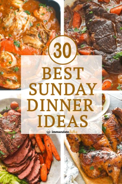 Make weekends more special with these Sunday Dinner Ideas perfect for the whole family featuring inexpensive yet fancy meals complete with sides and desserts. Enjoy these restaurant-quality meals at the comfort of your home. Fancy Sunday Dinner Ideas, Sunday Supper Ideas Families, Sunday Dinner Ideas Black People, Sunday Meals Dinners, Dinner Ideas For Company, Black Dinner Ideas, Best Sunday Dinner Recipes, Sunday Meal Ideas, Sunday Family Dinner Ideas