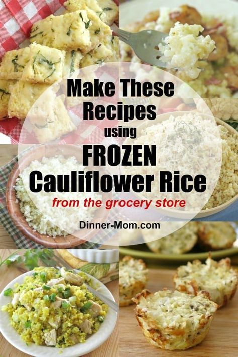 Use a bag of cauliflower rice from the freezer aisle to make amazing low-carb cauliflower recipes...faster and easier! Tips to make everything from pizza crust and cauli-tots! #cauliflowerrice Frozen Cauliflower Rice Recipes, Cauliflower Pizza Recipe, Cauliflower Rice Recipe, South Beach Diet Recipes, Frozen Cauliflower, Riced Cauliflower, Cauli Rice, Frozen Cauliflower Rice, Low Carb Low Fat Recipes