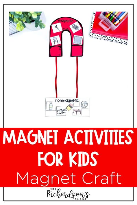 Make your magnets unit fun and engaging with these hands on activities for kids! These magnet activities and science experiments for kids are perfect for kindergarten and first grade. Help your students learn vocabulary, sort magnetic and non magnetic items, and more! Plus, get a fun craft to add to your science unit. Read more here! Hands On Activities For Kids, Magnet Science, Magnet Activities, Magnets Science, Science Experiments For Kids, Learn Vocabulary, Experiments For Kids, Teaching Plan, Interactive Science