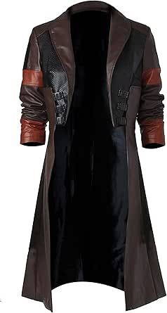 Woman Halloween Costumes, Guardians Of The Galaxy Gamora, Striped Leather Jacket, Leather Jacket Zipper, Aviator Leather Jacket, Costume For Girls, Womens Cosplay, Long Leather Coat, Faux Leather Coat