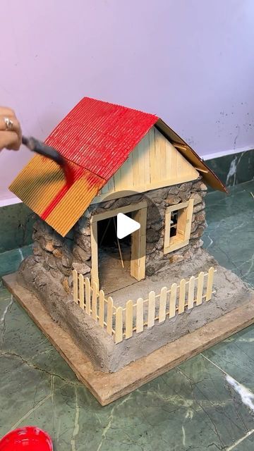 Cement House, Construction House, Lose My Breath, You're The One, Cement Crafts, I Pick, House Diy, Miniature Houses, Diy Cardboard