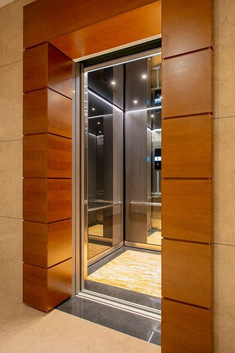 Lift Wall Cladding Design, Lift Lobby Design, Elevator Lobby Design, Wall Cladding Designs, Photo Ideas Aesthetic, House Lift, Elevator Interior, Apartments Exterior, Front Wall Design