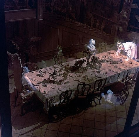 Ballroom Table | Nekeesorf | Flickr Mansion Aesthetic, Dark Table, Doing The Dishes, Haunted Hotel, Disney Rides, Spooky House, Disney Haunted Mansion, Horror House, Mansion Interior