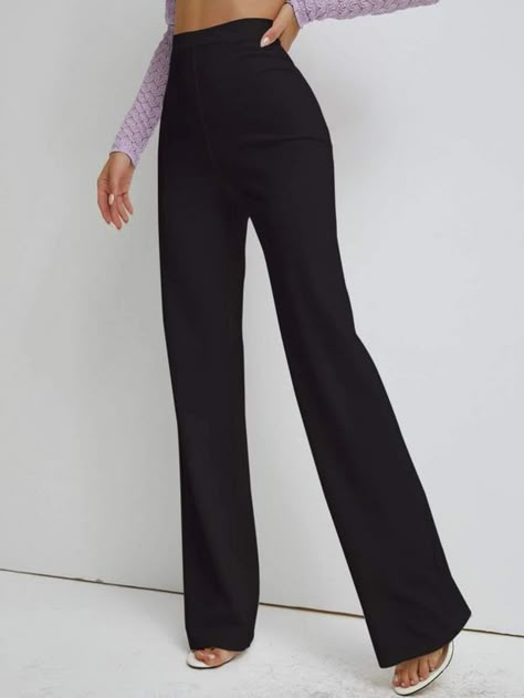 Straight Leg Formal Pants, High Waisted Straight Pants, High Waist Work Pants, Black Formal Pants, Business Women Outfits, Shein Must Haves, Womens Slacks, High Waist Dress Pants, Black Straight Leg Pants